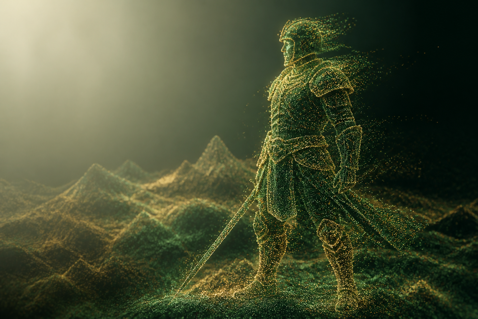 Point cloud visualization of a form emerging from sketch to 3D