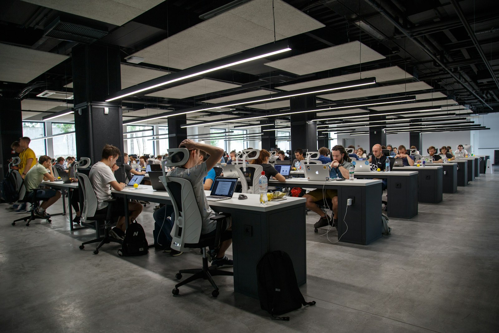 Engineering team at work on production systems
